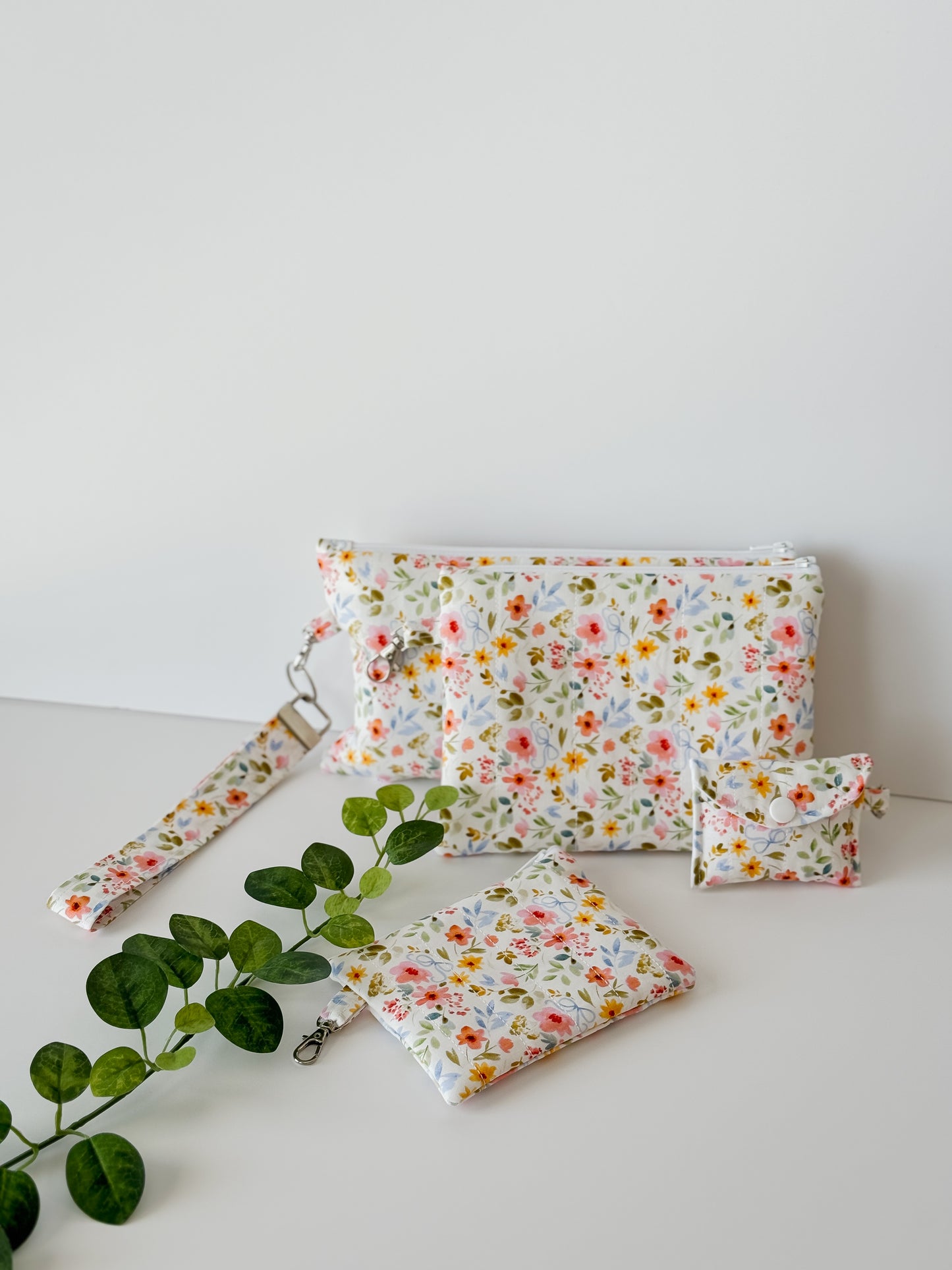 Petal and Posies Medium Zipper Pouch | Handmade Floral Organizer