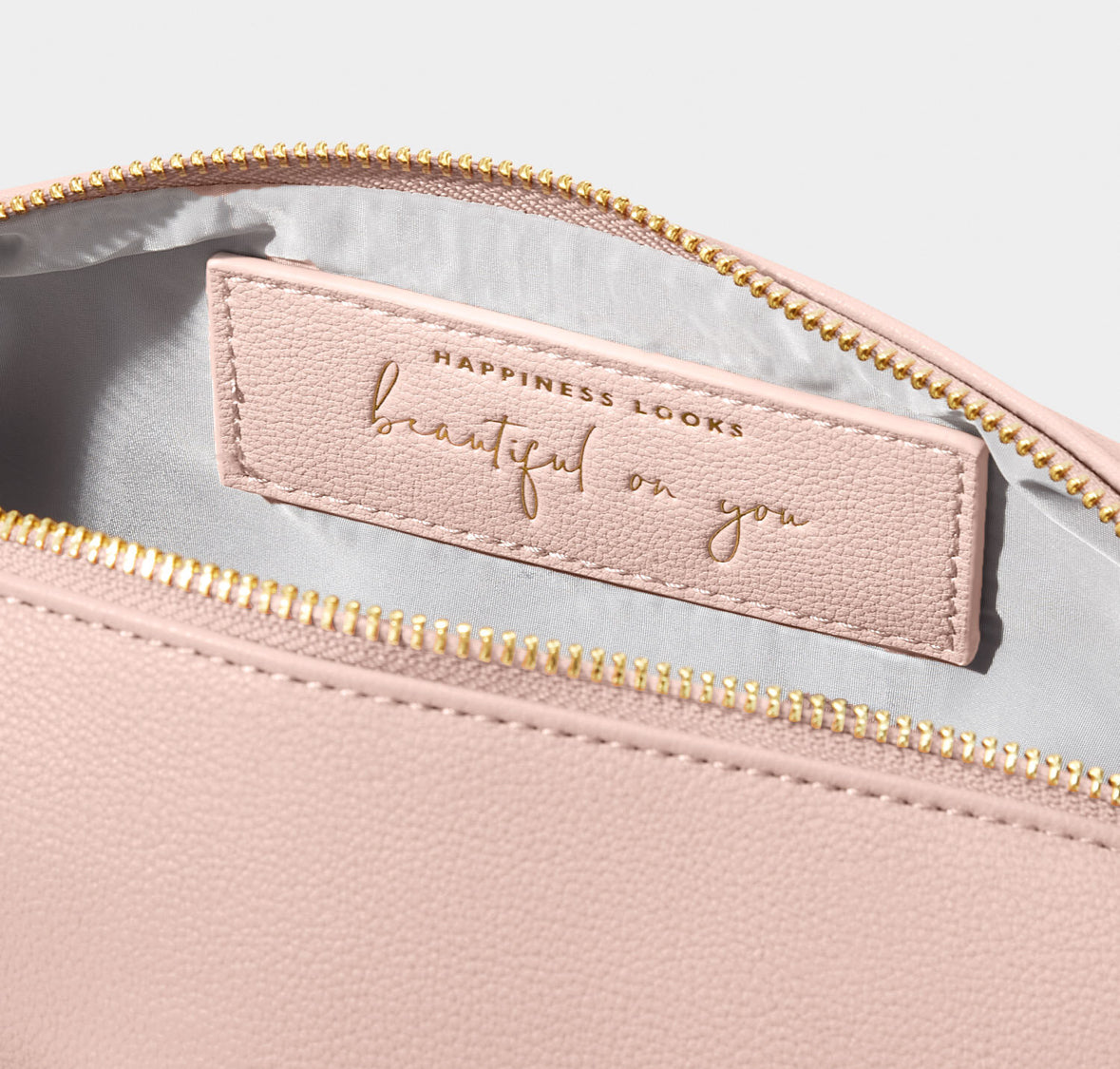 The Makeup Bag – Vegan Leather Travel Pouch with Gold Zipper