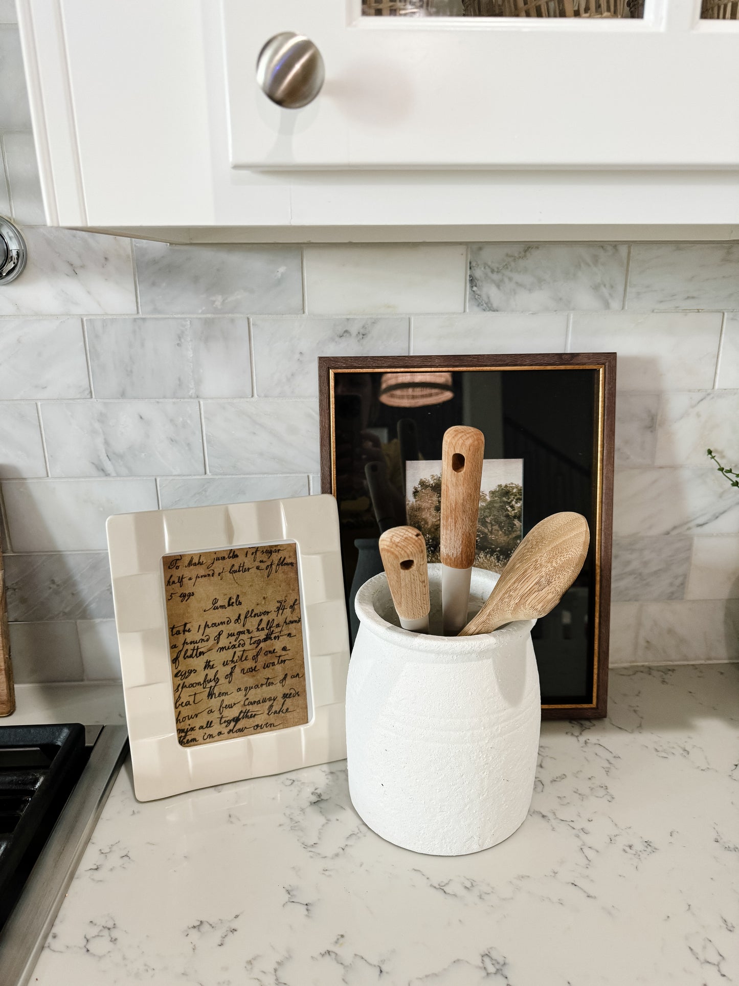 Textured white terracotta pot