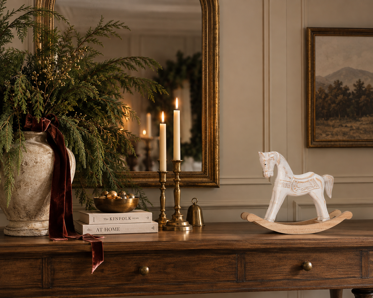 Distressed White Decorative Rocking Horse