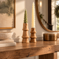 Tree Taper Candles (Set of 2) – Sculptural Winter Forest Tapers for Holiday Table & Mantel