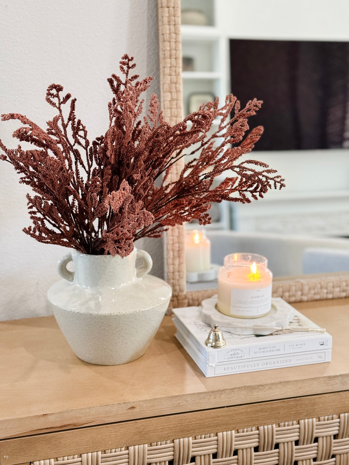 Rust Brown Astilbe Stem – 24” Faux Dried Botanical