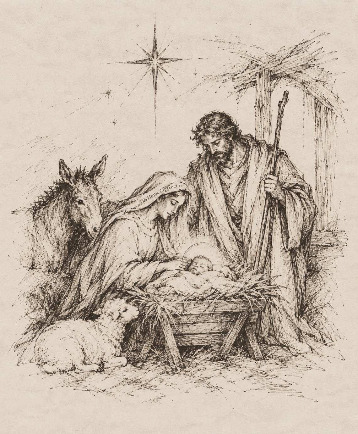 Vintage Nativity Scene Printable Art | Digital Download