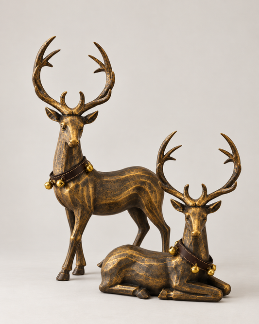 Burnished Deer Figurines – Set of 2