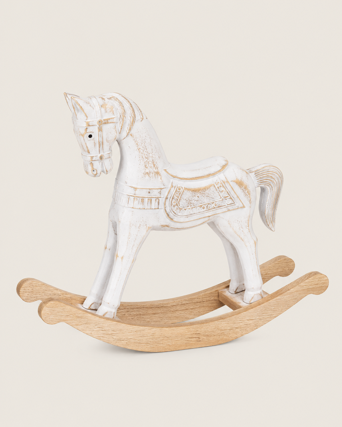 Distressed White Decorative Rocking Horse