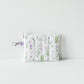 Handmade Lavender Meadow Coin Purse featuring a lavender floral quilted cotton pattern
