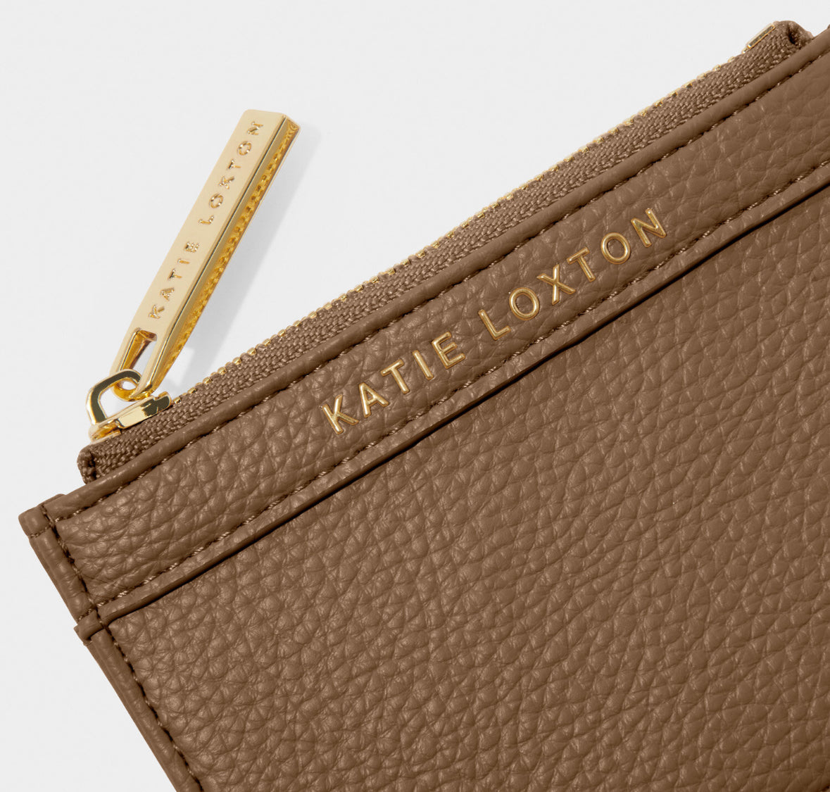 Katie Loxton Cleo Card Holder in Mink vegan leather front view.