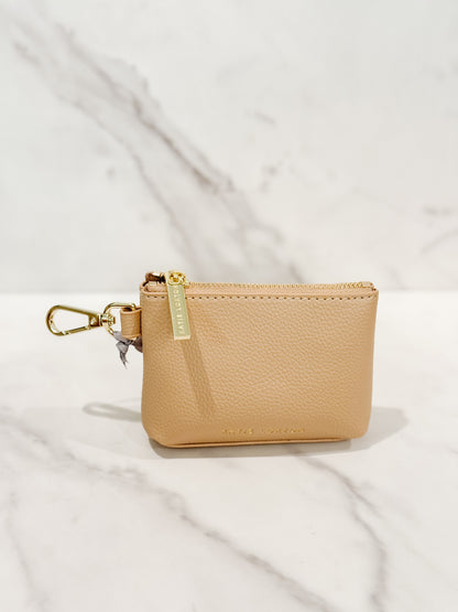 Our Katie Loxton Evie clip-on coin purse in soft tan.