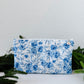Large blue blossom floral pouch