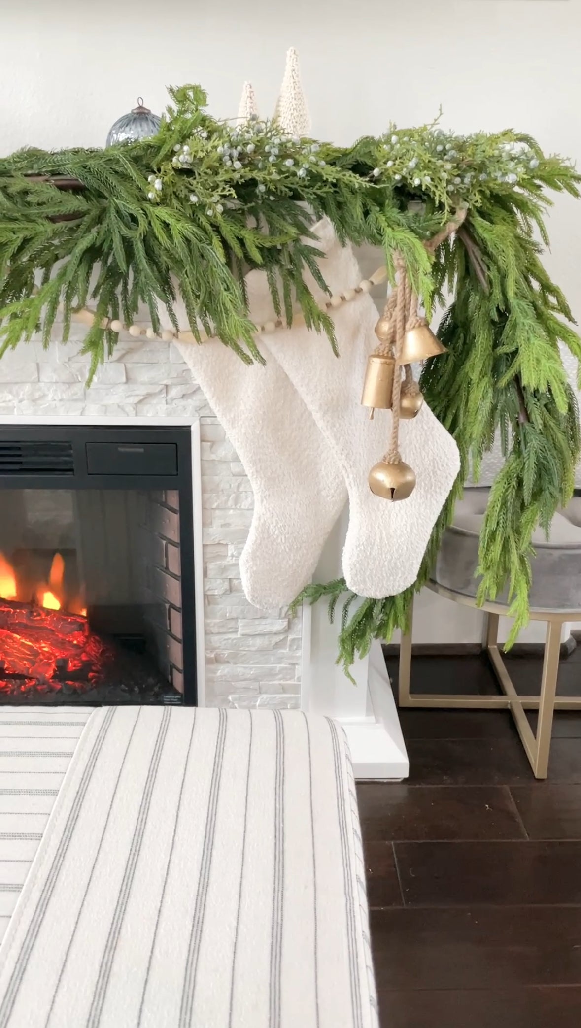 Natural Paulownia wood bead garland for home styling