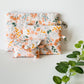 Set of handmade floral pocuhes from the Peach Blossom Meadow Collection including our peach blossom meadow  zipper pouch, coin purse and airpod case