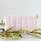 Two-tone quilted large pouch for makeup or travel essentials
