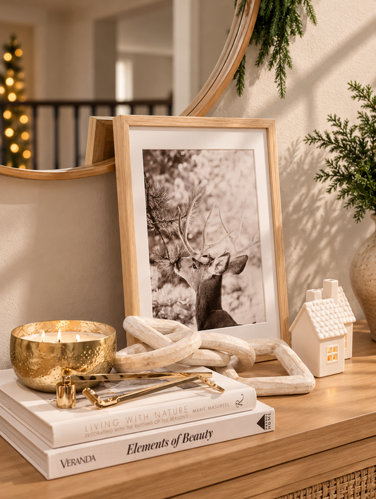 Winter White three-wick scented candle in a textured gold metal bowl, featuring creamy white wax, decorative gold flecks, and a warm metallic finish against a light marble background.