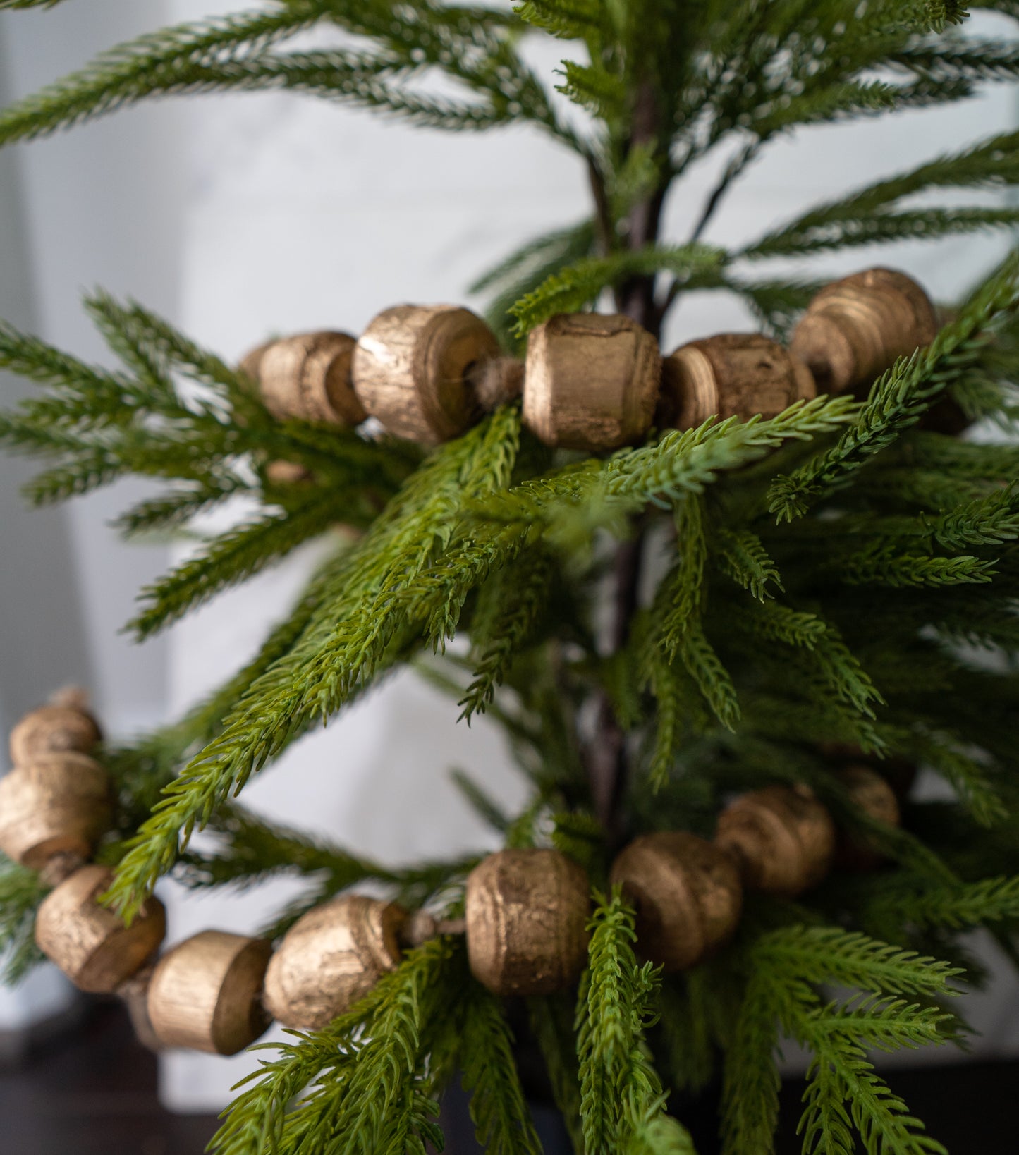 Gold Wood Beaded 5' Garland