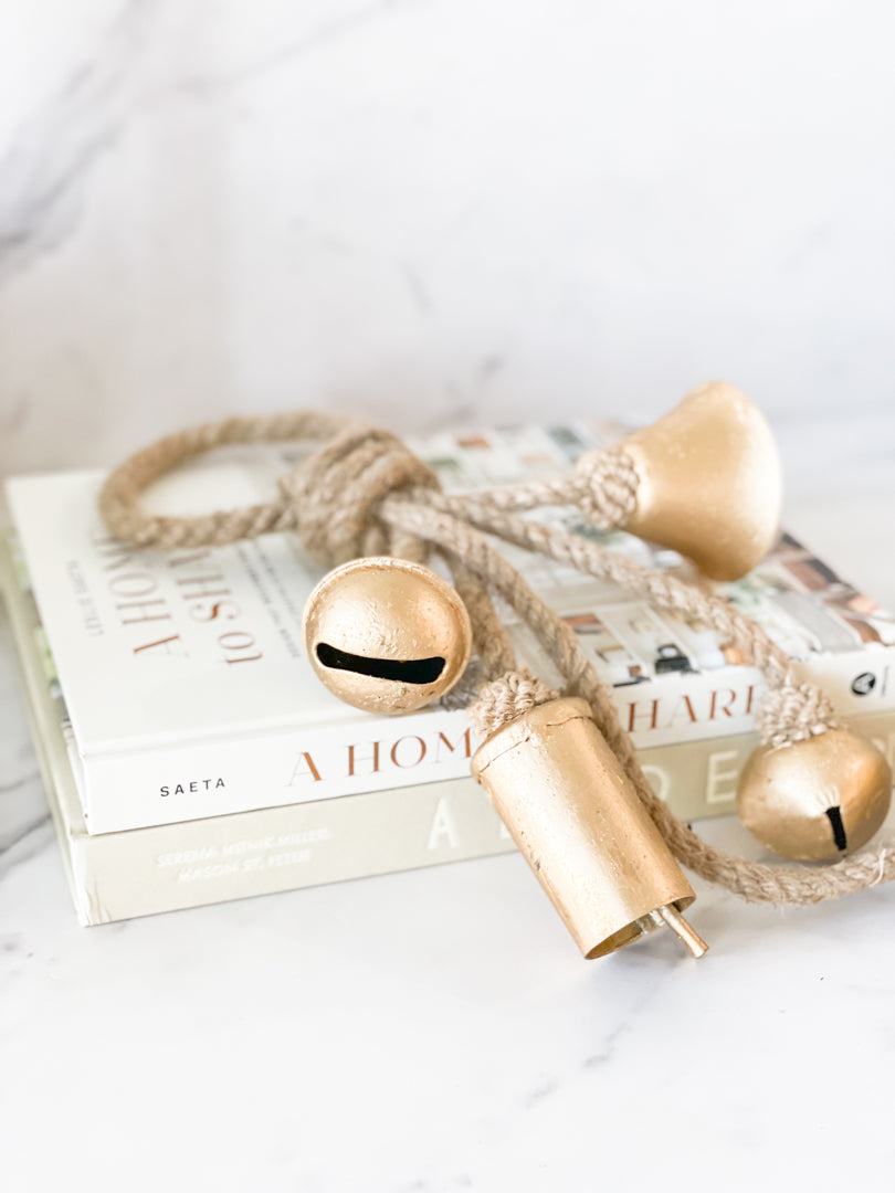 Decorative Metal Bells on Jute Hanger