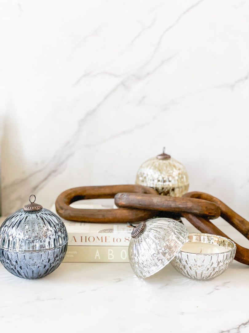 Winter White Mercury Ornament Candle