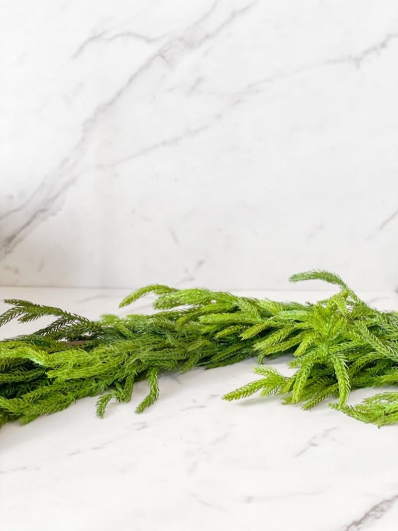 Real Touch Norfolk Pine garland for holiday decorating