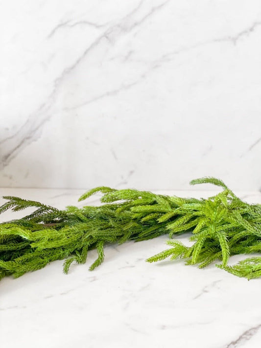 Real Touch Norfolk Pine garland for holiday decorating