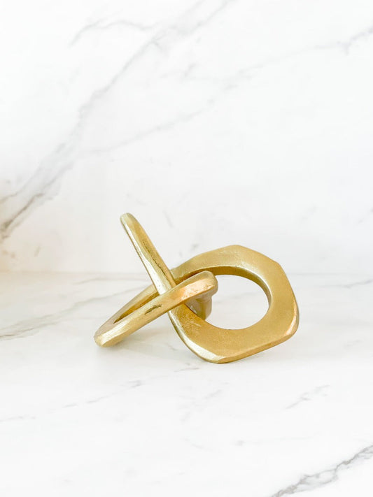 Creative Co-Op cast metal knot sculpture modern gold decorative accent