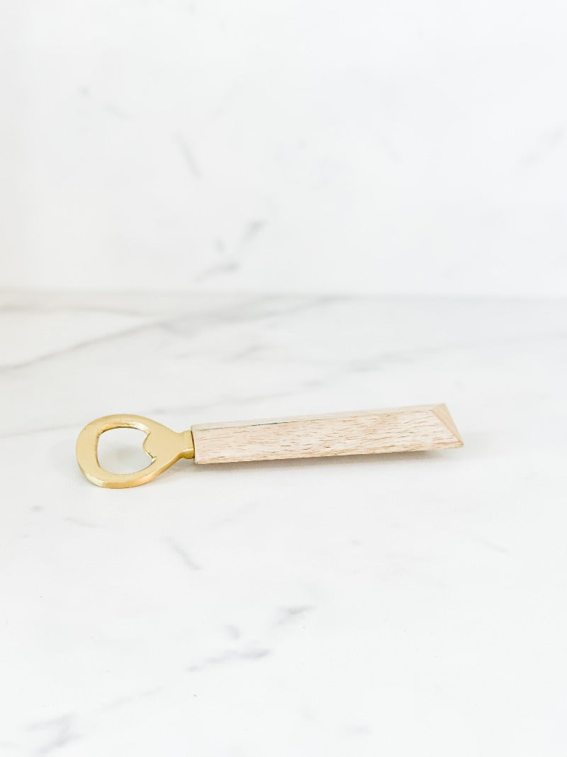 Brass Bottle Opener with Mango Wood Handle