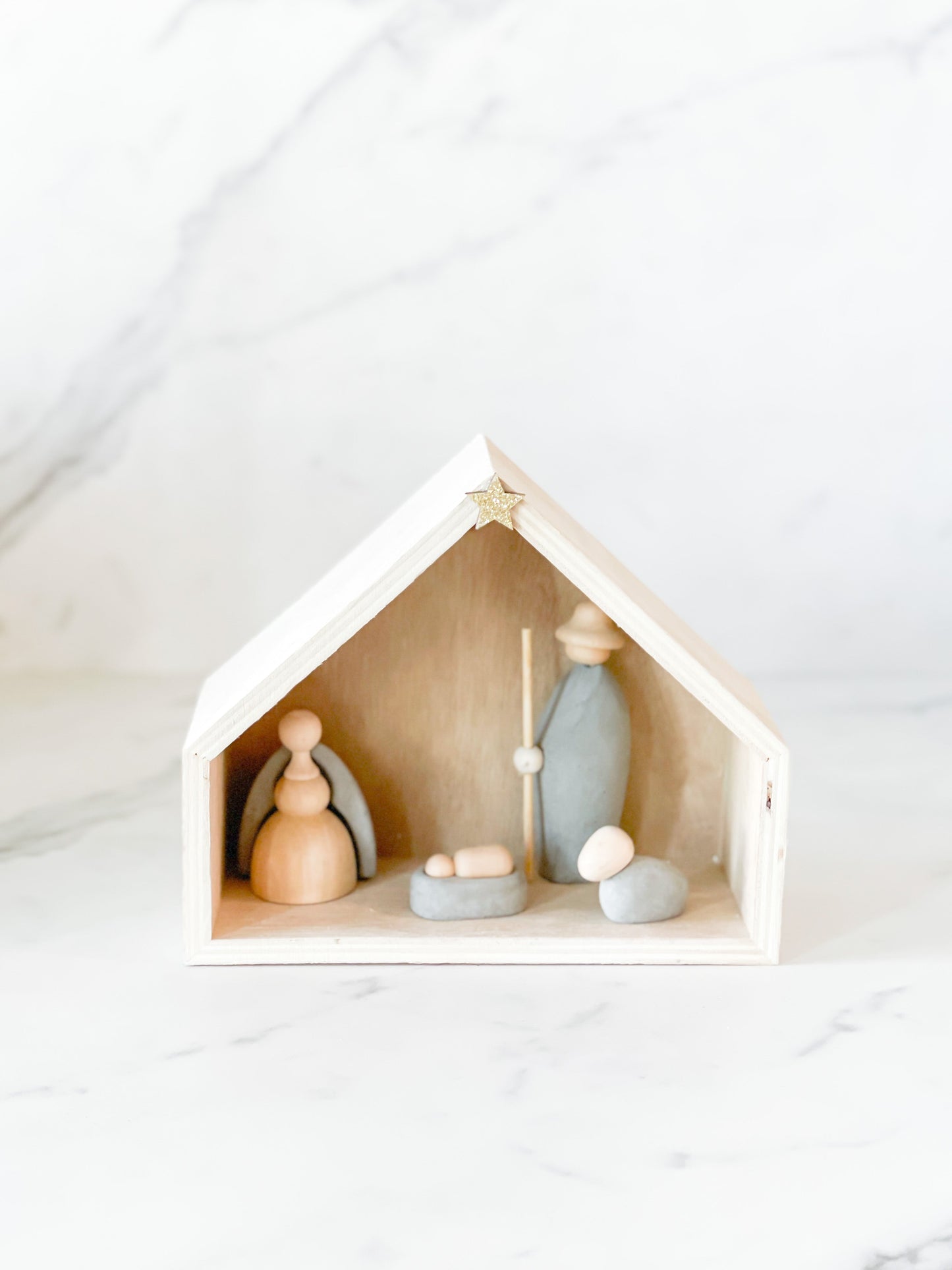 Wood and Cement Nativity, Set of 5