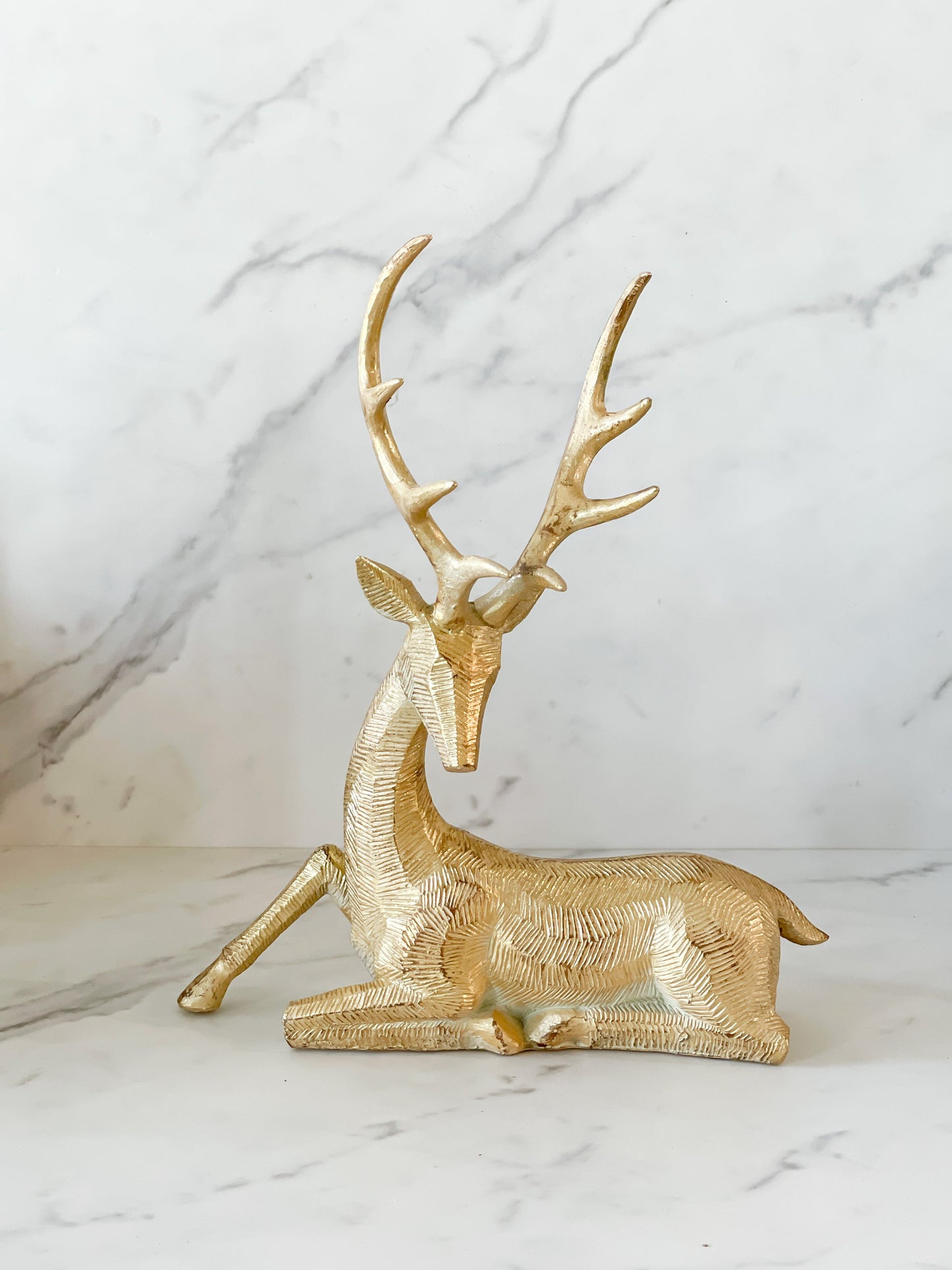 Resin Deer, Gold Finish, Set of Two