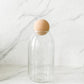 Minimalist Glass Jar with Cork Ball Lid – Modern Storage & Décor