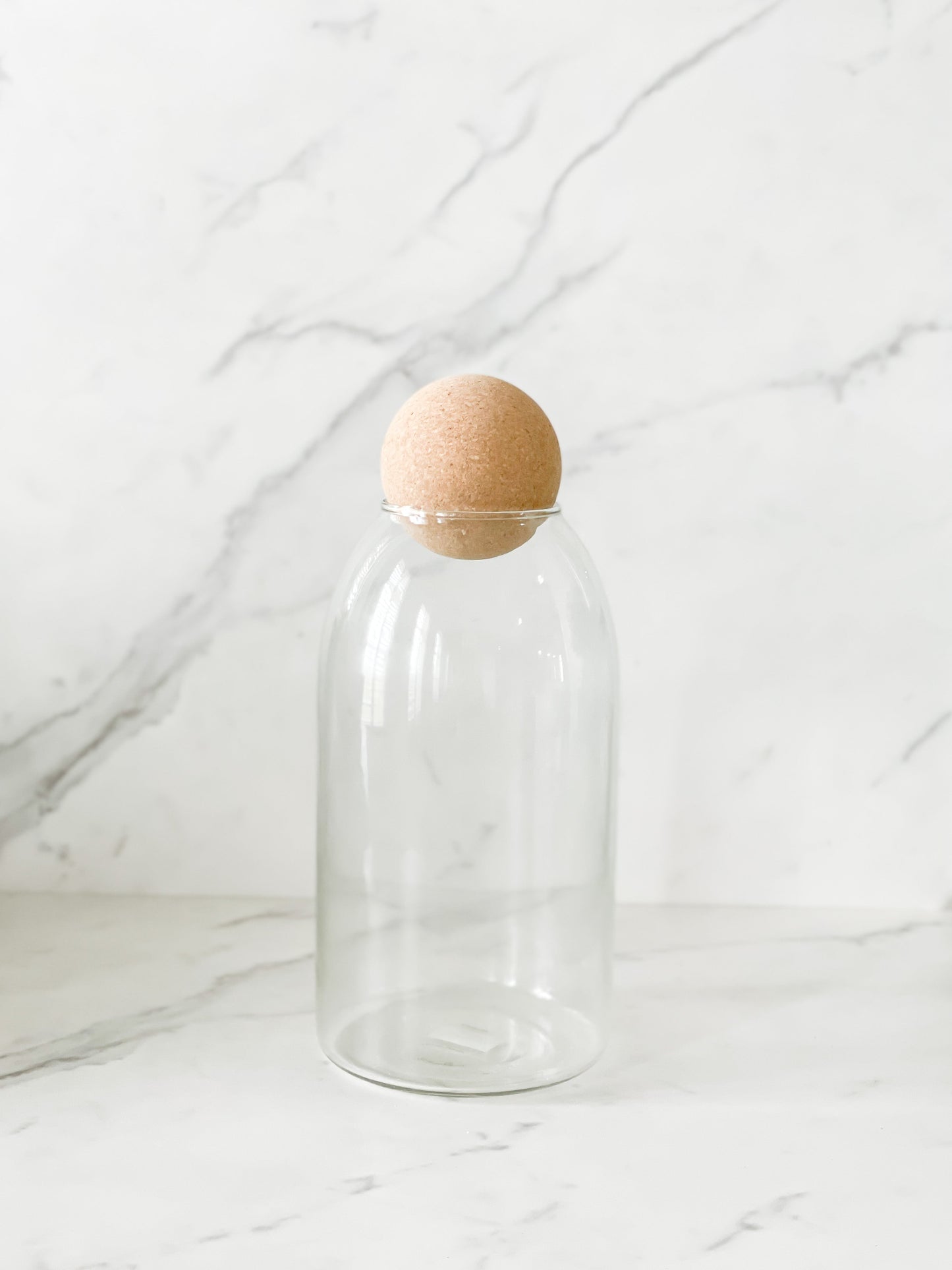 Glass Jar with Cork Ball Lid