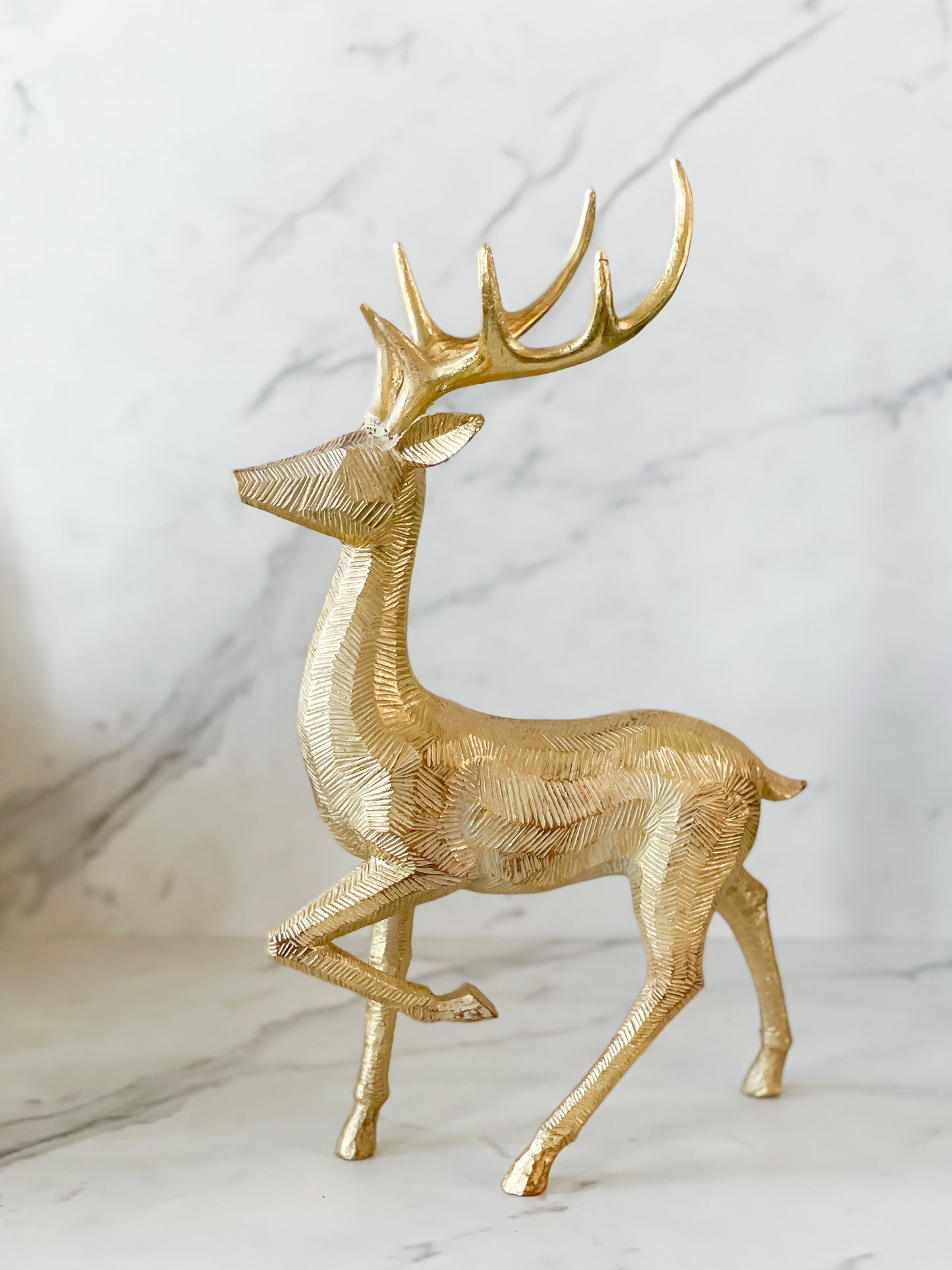 Resin Deer, Gold Finish, Set of Two