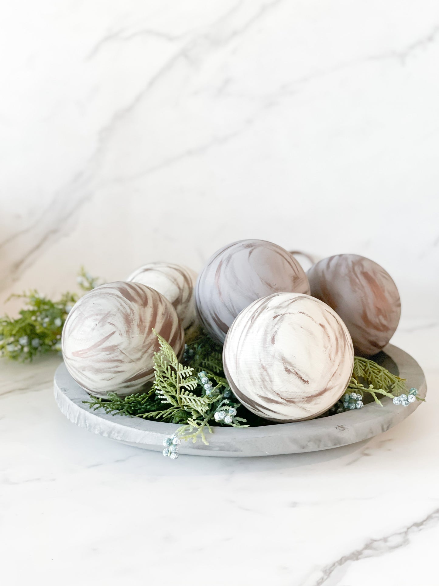 Decorative Paulownia Wood Tray with Grey Wash